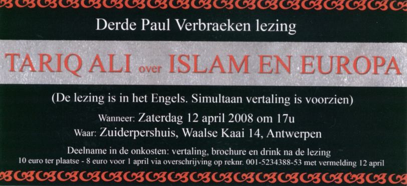 Tariq Ali op 12 april 2008 in het Zuiderpershuis